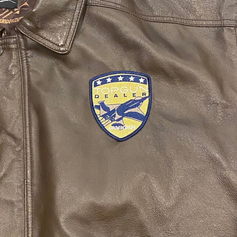 Bunkers Bay Leather Bomber Jacket - Top Gun Dealer Undercover w/ Patches - 3XL - Picture 5 of 9